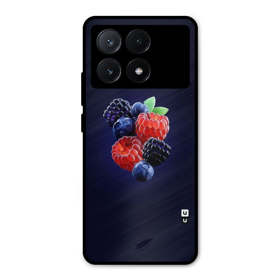 Berry Blast Metal Back Case for Poco X6 Pro