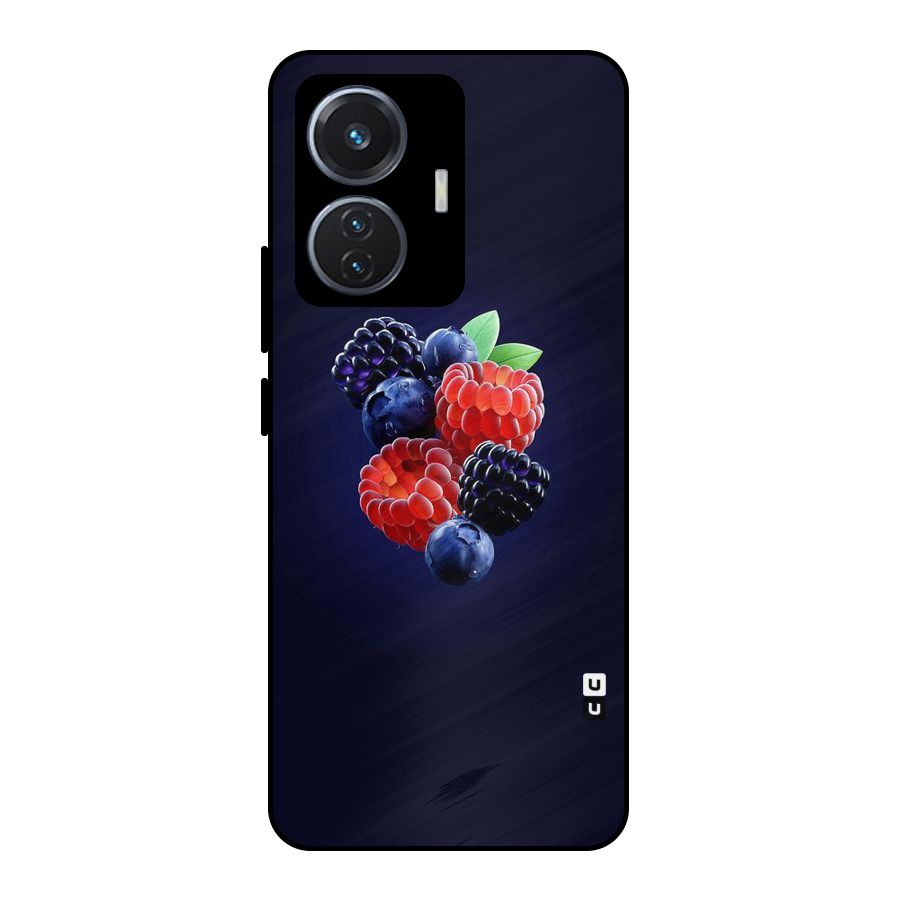 Berry Blast Metal Back Case for Vivo T1 44W