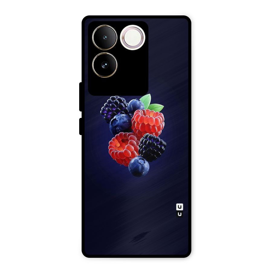 Berry Blast Metal Back Case for Vivo T2 Pro