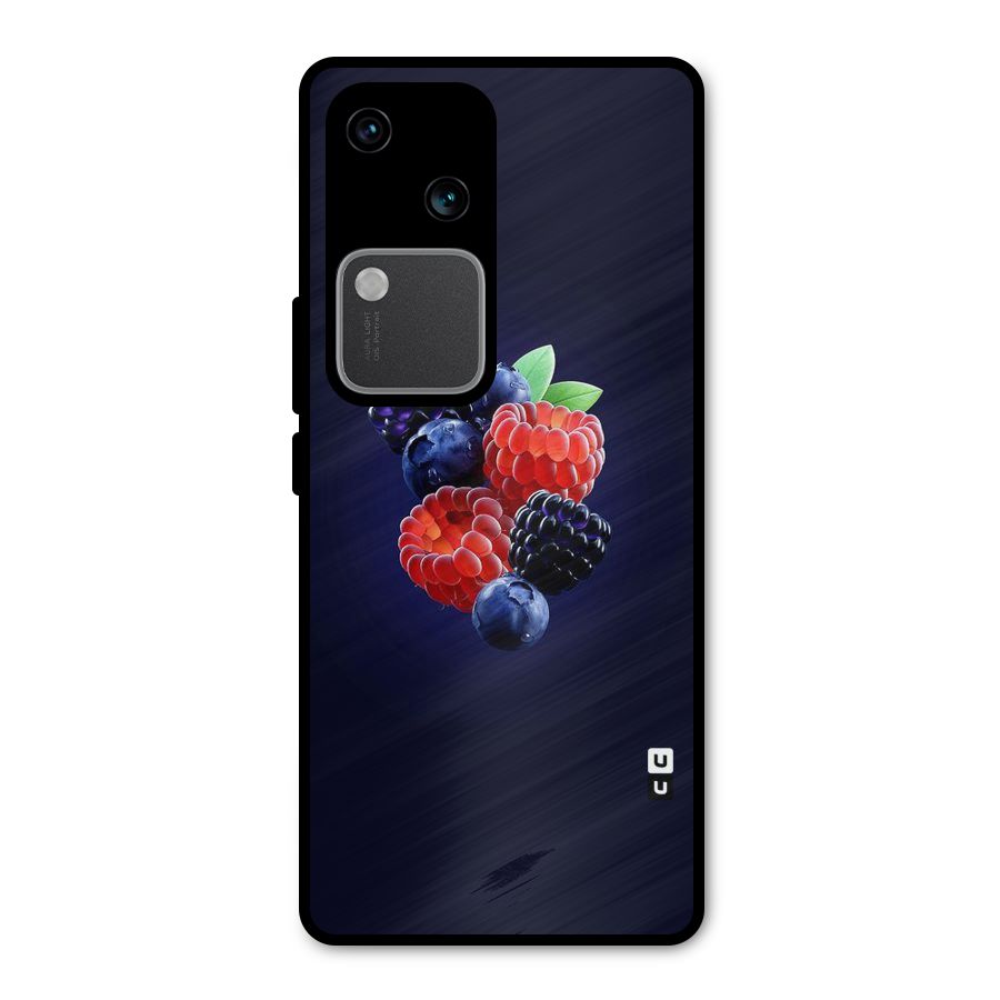 Berry Blast Metal Back Case for Vivo V30 Pro