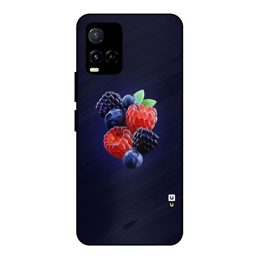 Berry Blast Metal Back Case for Vivo Y21A