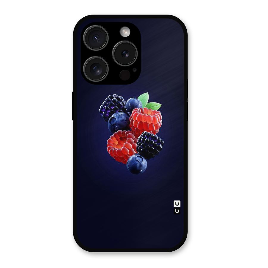 Berry Blast Metal Back Case for iPhone 15 Pro