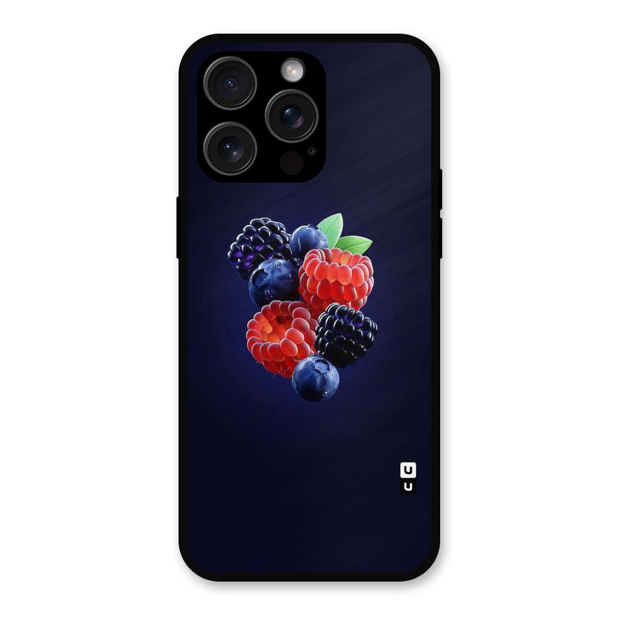 Berry Blast Metal Back Case for iPhone 15 Pro Max