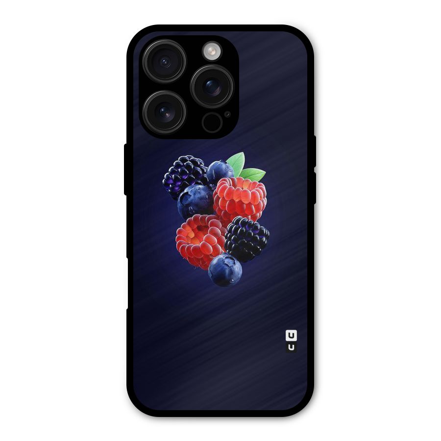 Berry Blast Metal Back Case for iPhone 16 Pro