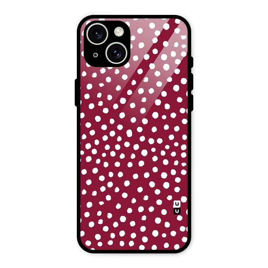 Best Dots Pattern Glass Back Case for iPhone 15 Plus
