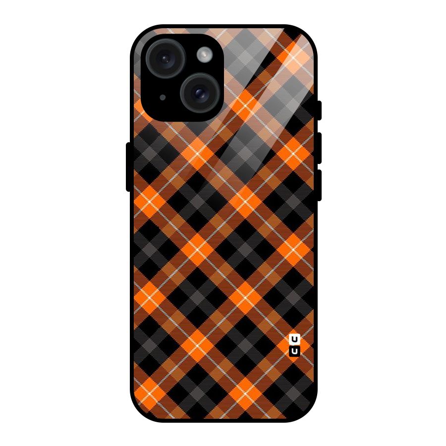 Best Textile Pattern Glass Back Case for iPhone 15