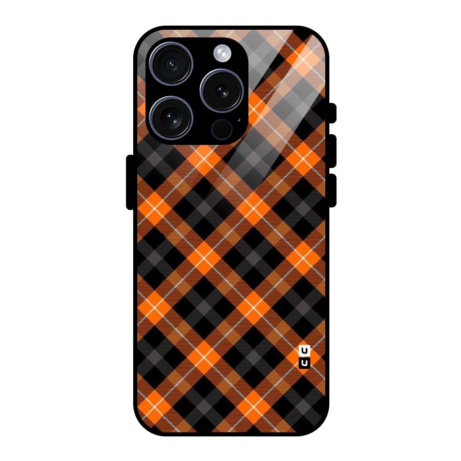 Best Textile Pattern Glass Back Case for iPhone 15 Pro