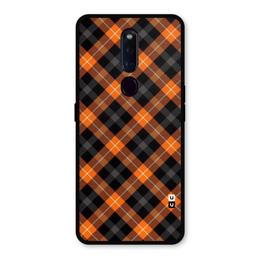 Best Textile Pattern Metal Back Case for Oppo F11 Pro
