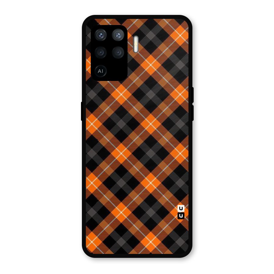 Best Textile Pattern Metal Back Case for Oppo F19 Pro