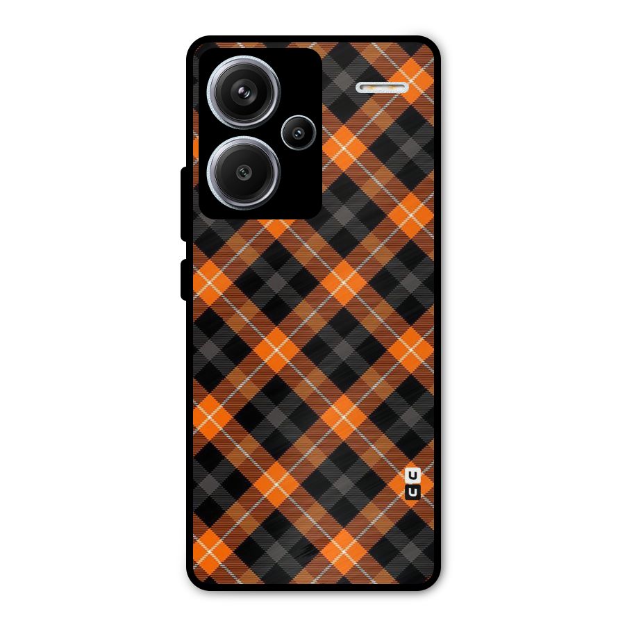 Best Textile Pattern Metal Back Case for Redmi Note 13 Pro Plus