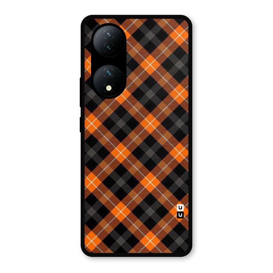 Best Textile Pattern Metal Back Case for Vivo Y100a