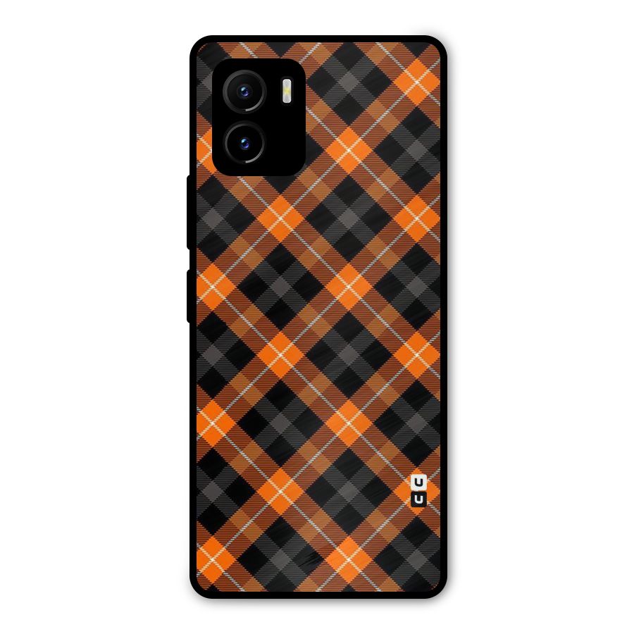 Best Textile Pattern Metal Back Case for Vivo Y15s