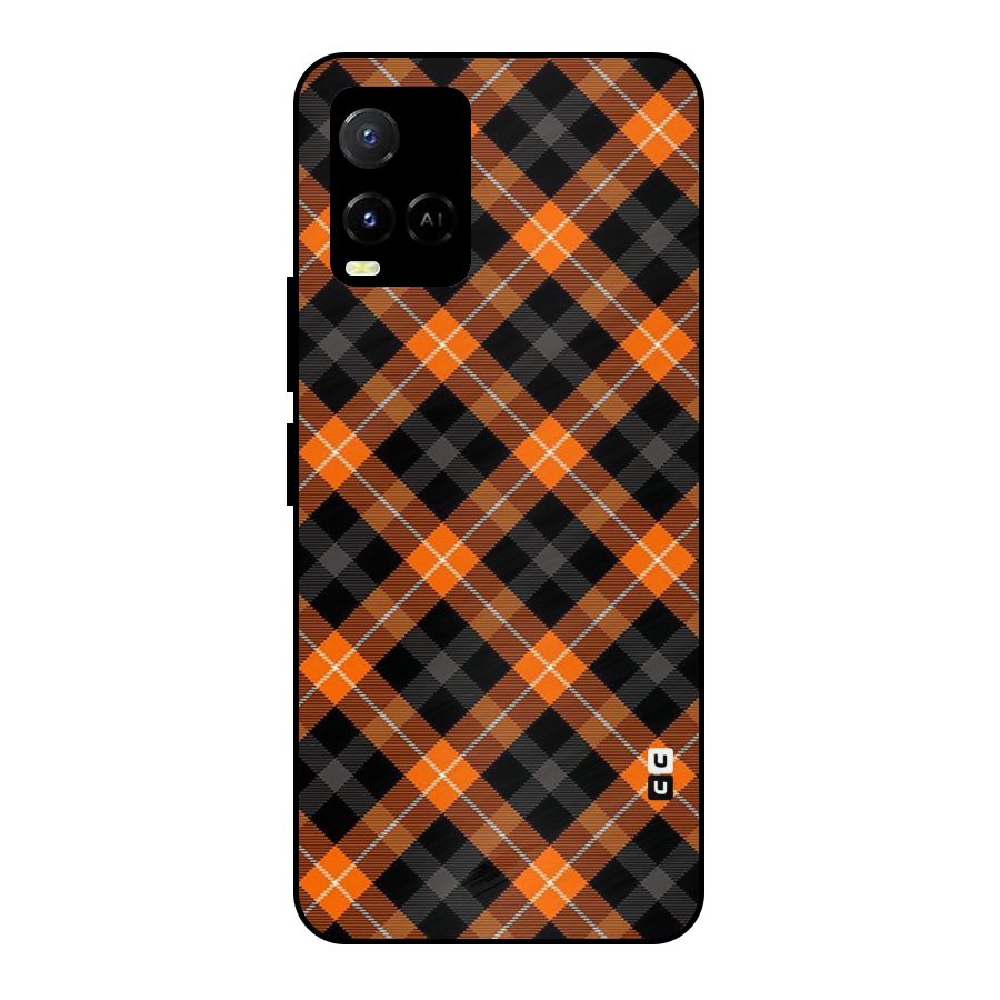 Best Textile Pattern Metal Back Case for Vivo Y21A