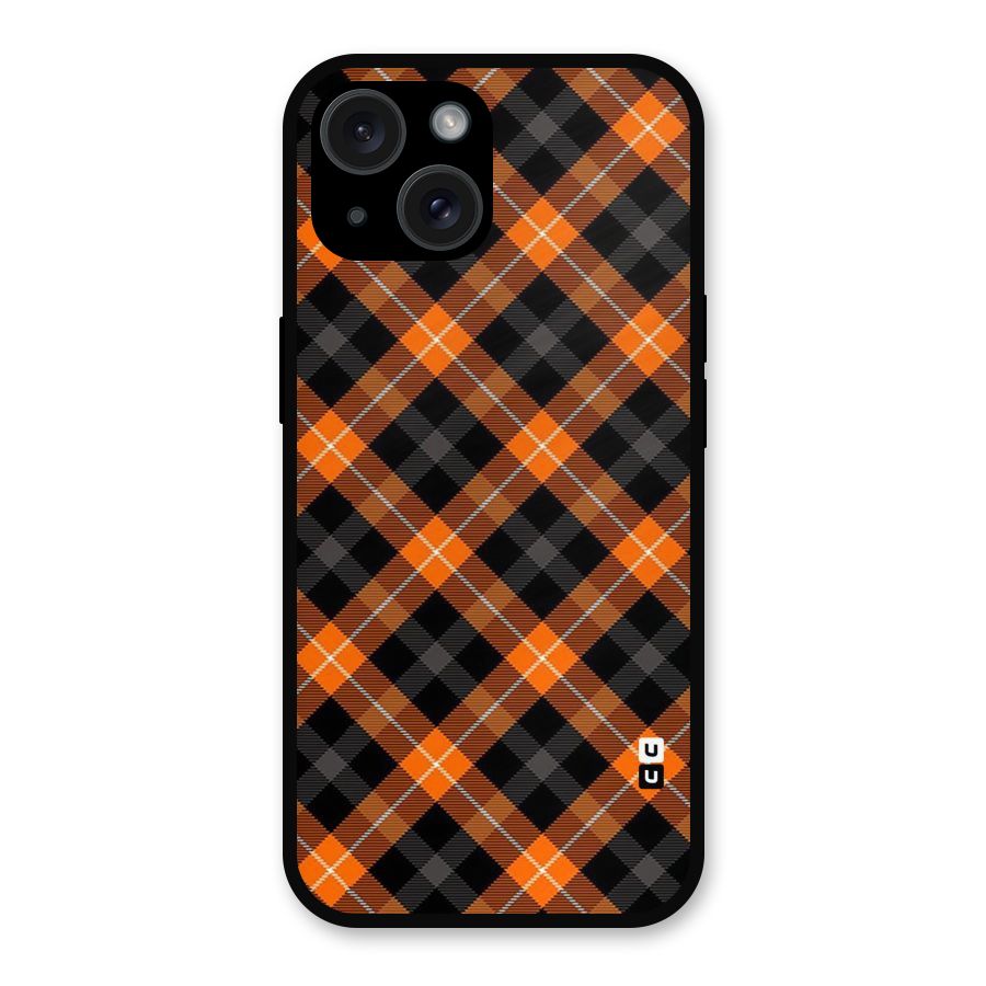 Best Textile Pattern Metal Back Case for iPhone 15