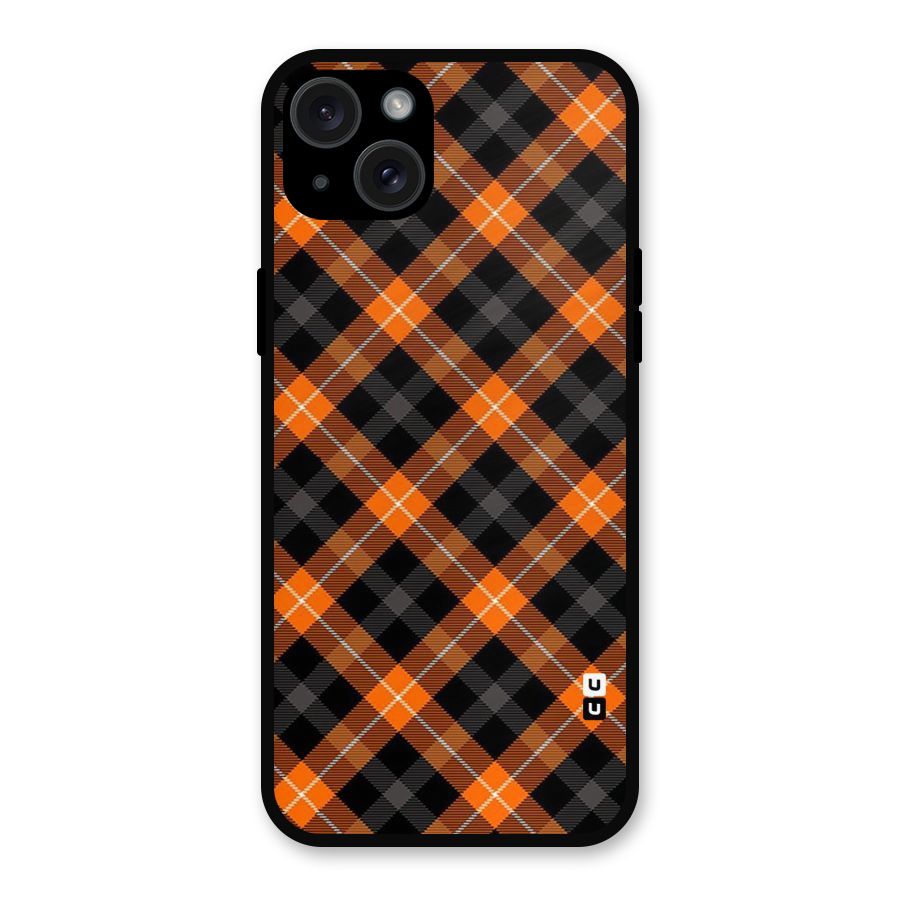 Best Textile Pattern Metal Back Case for iPhone 15 Plus