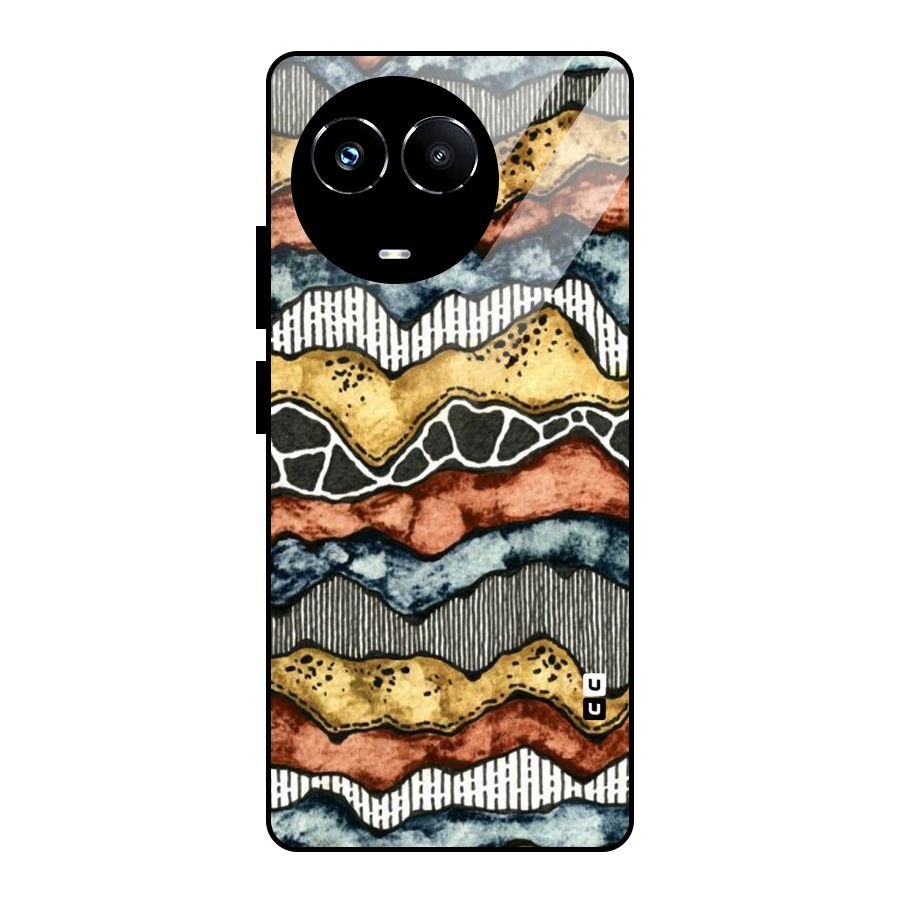 Best Texture Pattern Glass Back Case for Realme 11X