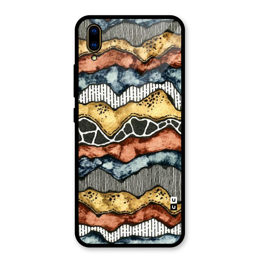 Best Texture Pattern Glass Back Case for Vivo V11 Pro