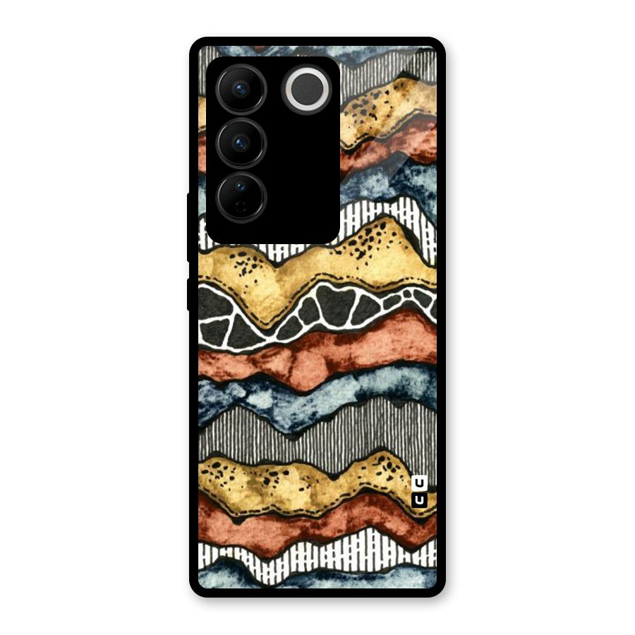 Best Texture Pattern Glass Back Case for Vivo V27