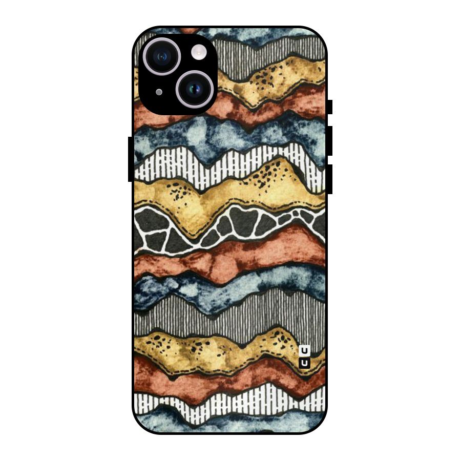 Best Texture Pattern Metal Back Case for iPhone 14 Plus