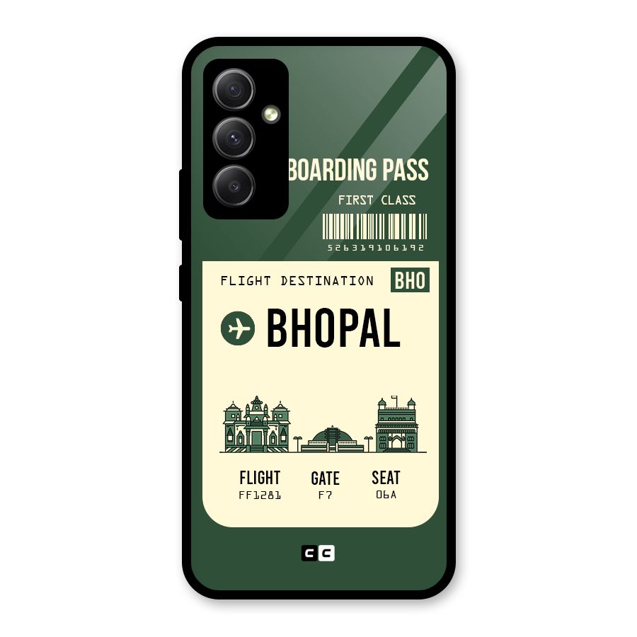 Bhopal Boarding Pass Glass Back Case for Galaxy A34