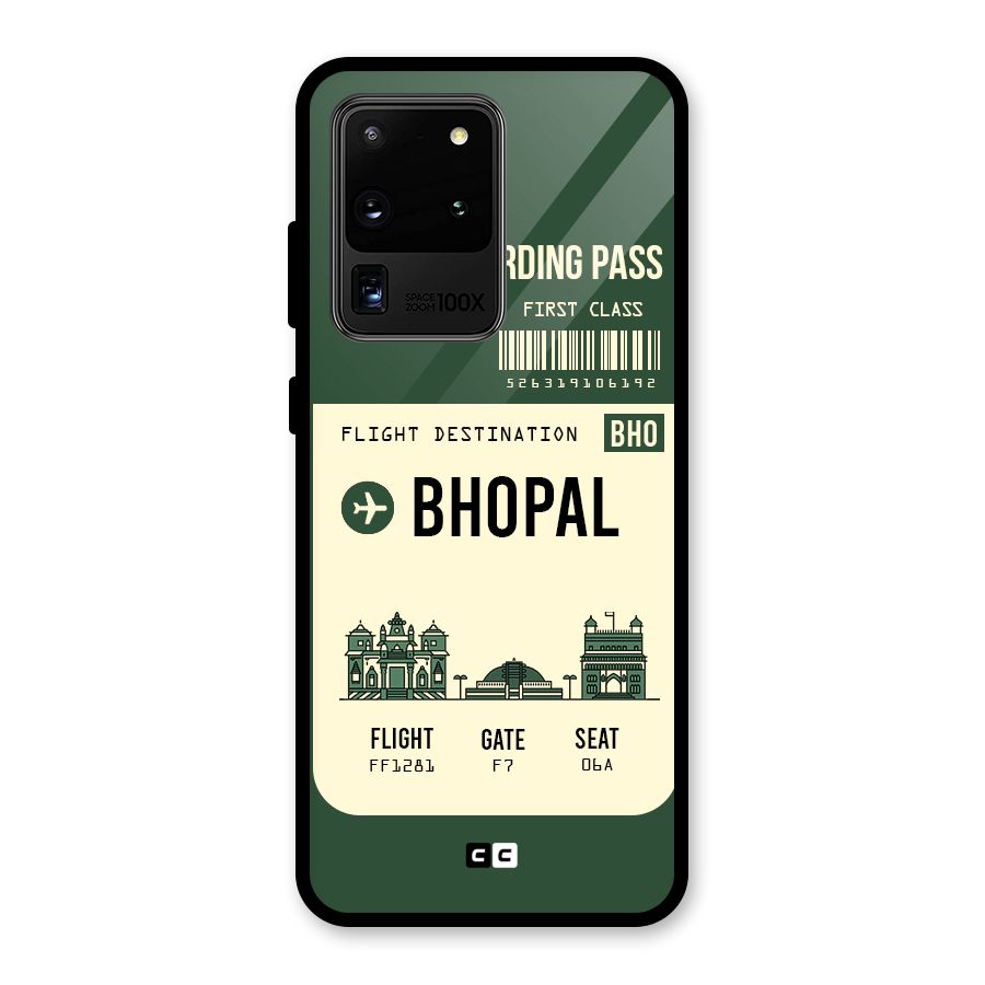 Bhopal Boarding Pass Glass Back Case for Galaxy S20 Ultra