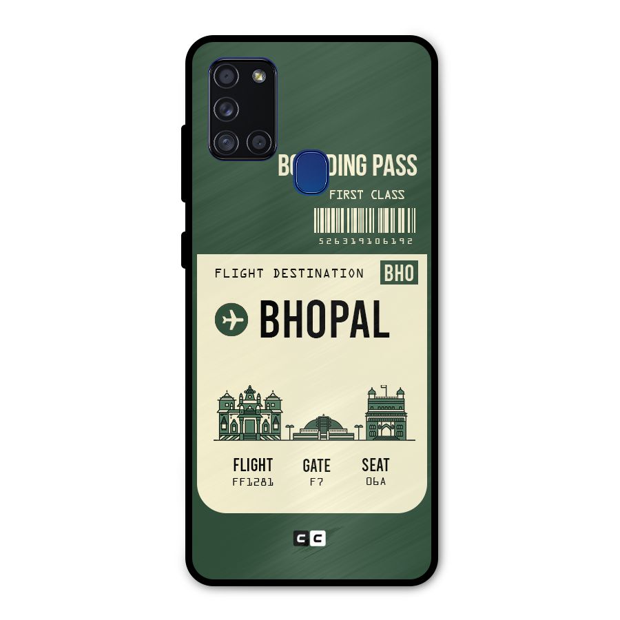 Bhopal Boarding Pass Metal Back Case for Galaxy A21s