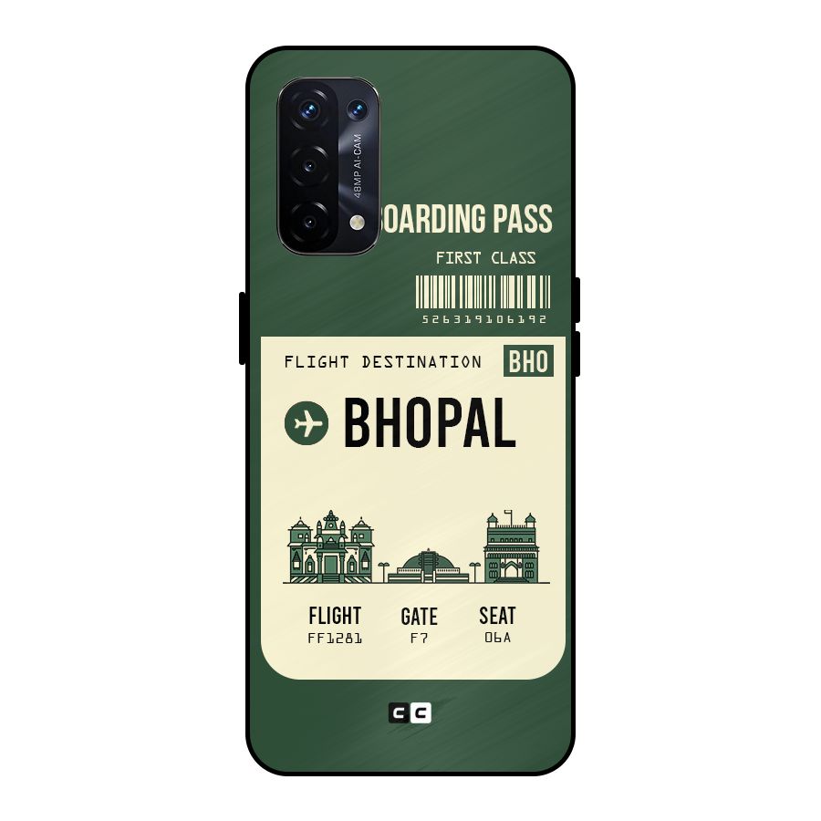 Bhopal Boarding Pass Metal Back Case for Oppo A74 5G