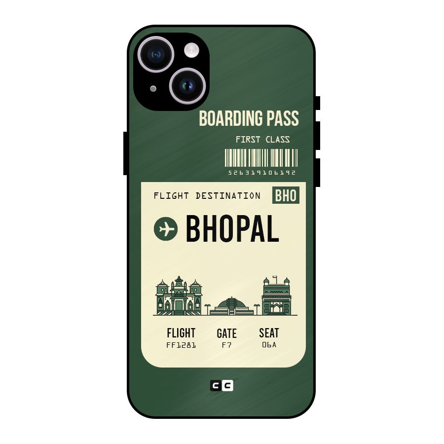 Bhopal Boarding Pass Metal Back Case for iPhone 14 Plus