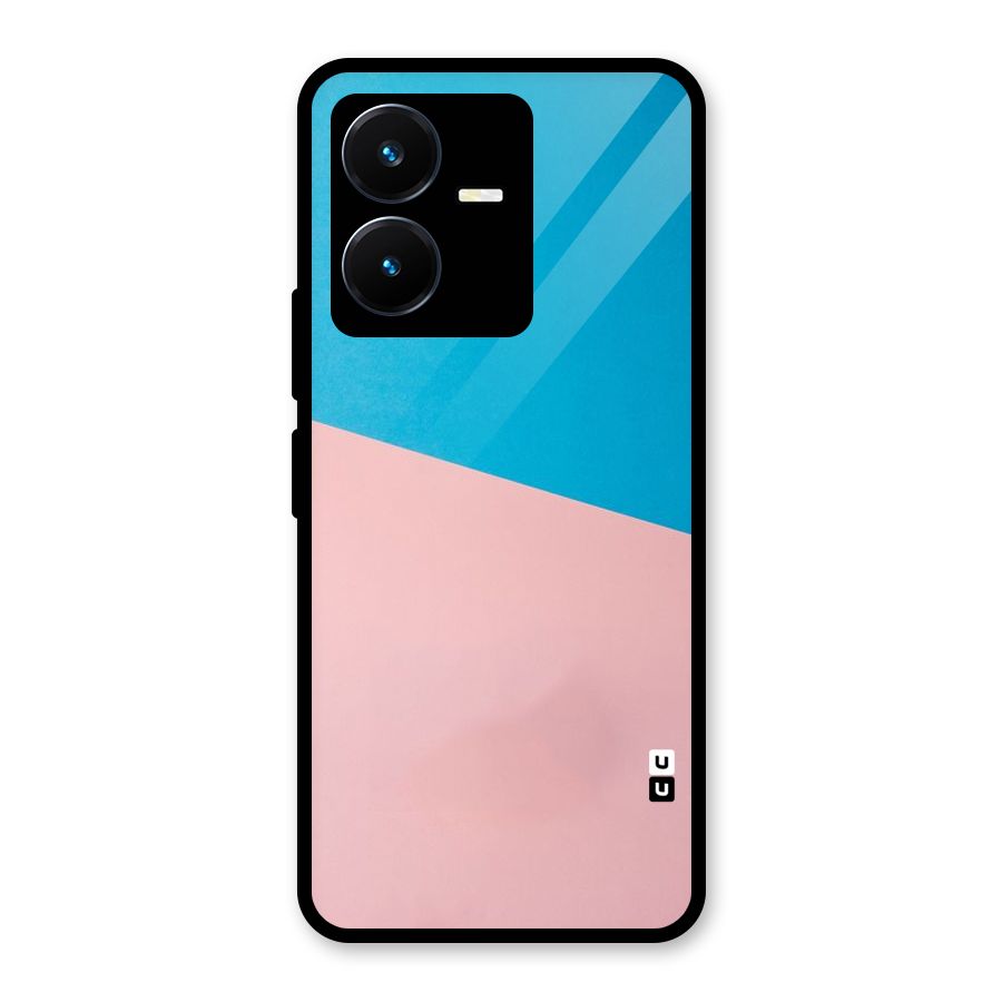 Bicolor Design Glass Back Case for Vivo Y22s