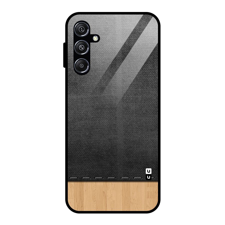 Bicolor Wood Texture Glass Back Case for Galaxy M34 5G