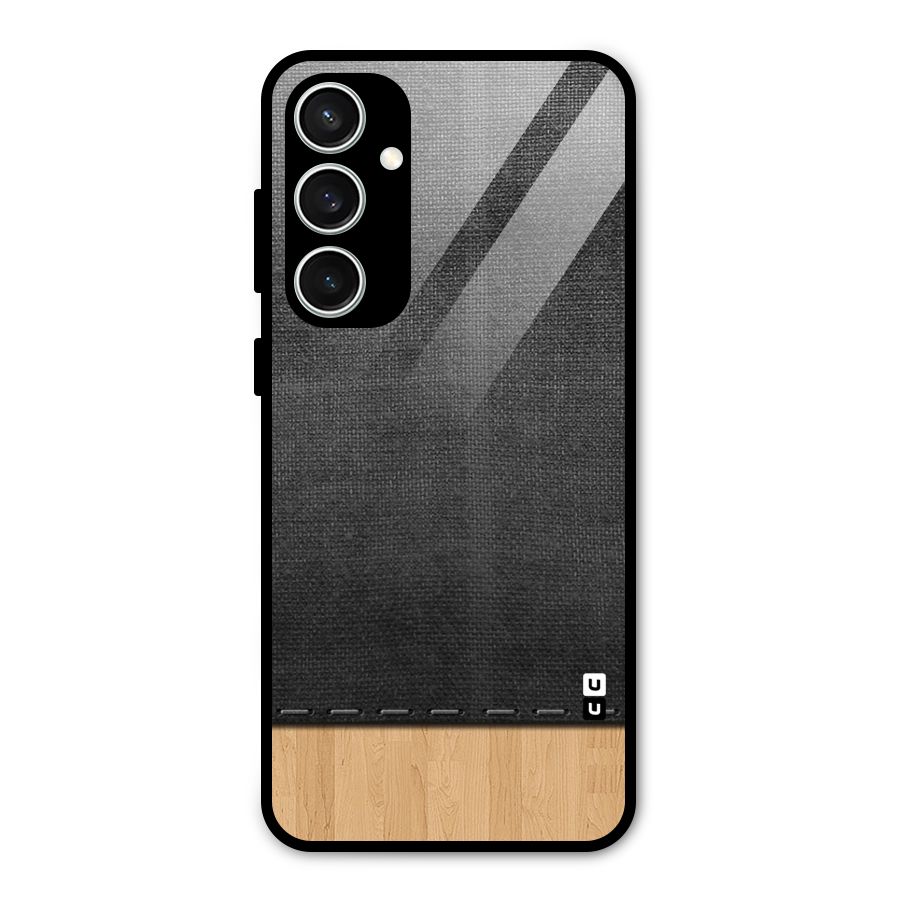 Bicolor Wood Texture Glass Back Case for Galaxy S23 FE