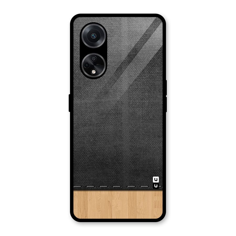 Bicolor Wood Texture Glass Back Case for Oppo F23
