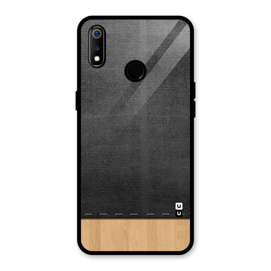 Bicolor Wood Texture Glass Back Case for Realme 3i