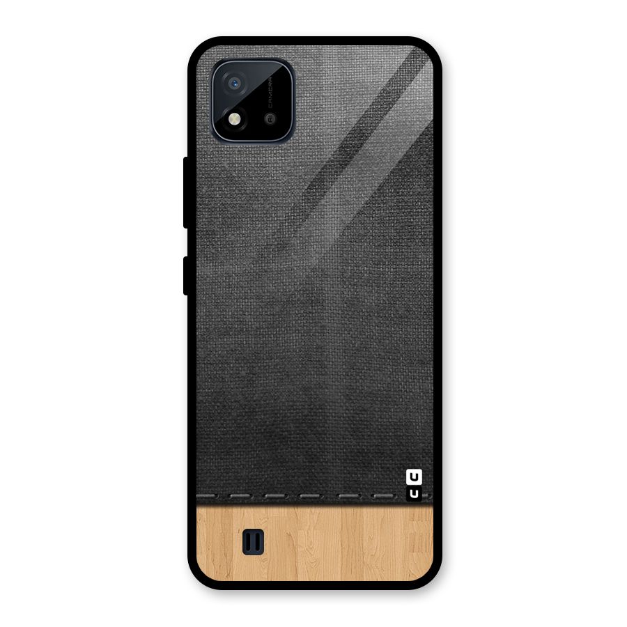Bicolor Wood Texture Glass Back Case for Realme C11 2021