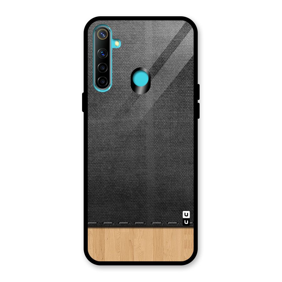Bicolor Wood Texture Glass Back Case for Realme Narzo 10