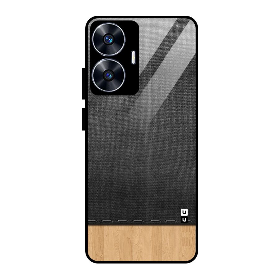 Bicolor Wood Texture Glass Back Case for Realme Narzo N55