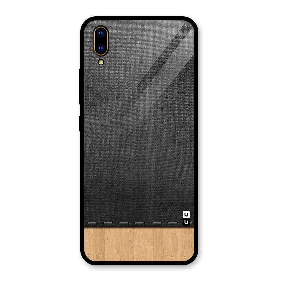 Bicolor Wood Texture Glass Back Case for Vivo V11 Pro