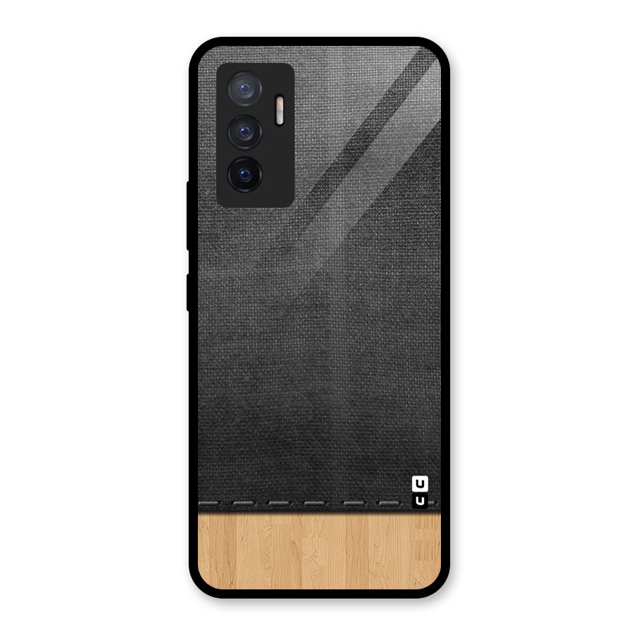 Bicolor Wood Texture Glass Back Case for Vivo V23e
