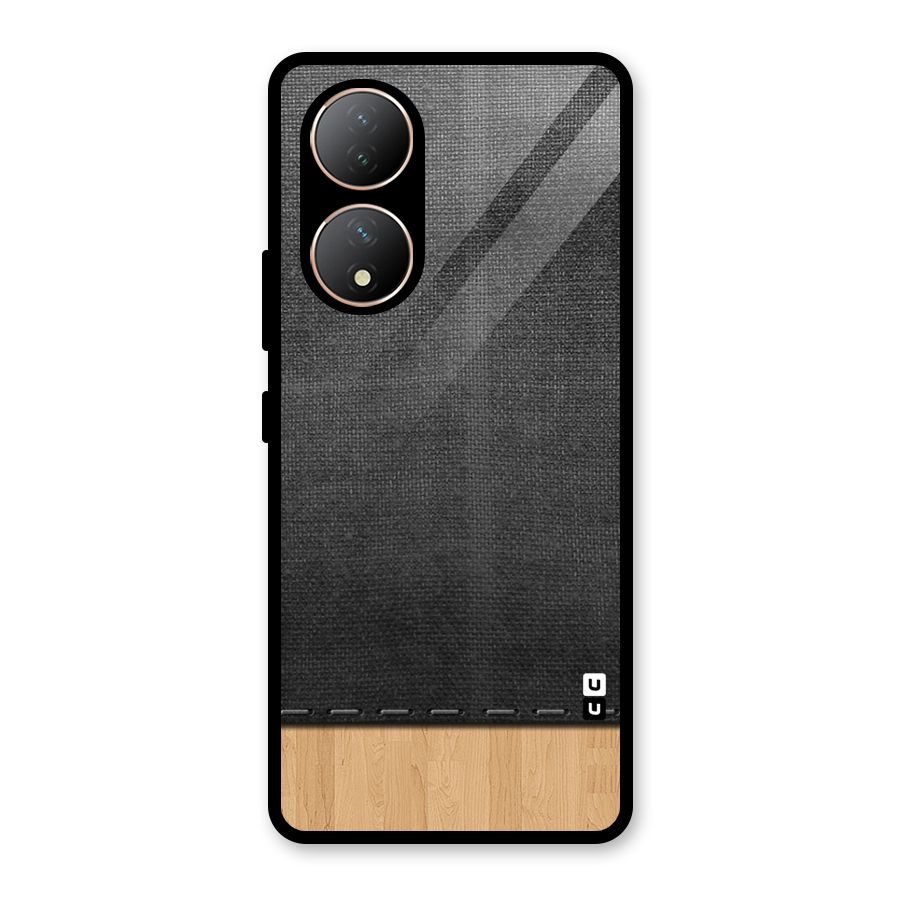 Bicolor Wood Texture Glass Back Case for Vivo Y100A