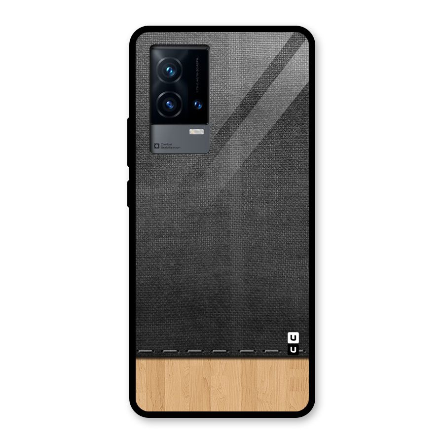 Bicolor Wood Texture Glass Back Case for iQOO 9 5G