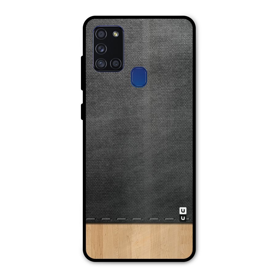 Bicolor Wood Texture Metal Back Case for Galaxy A21s