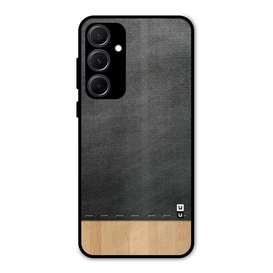 Bicolor Wood Texture Metal Back Case for Galaxy A35
