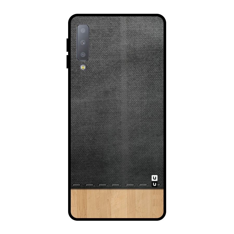 Bicolor Wood Texture Metal Back Case for Galaxy A7 (2018)