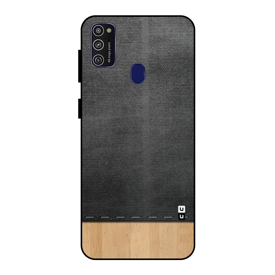 Bicolor Wood Texture Metal Back Case for Galaxy M21