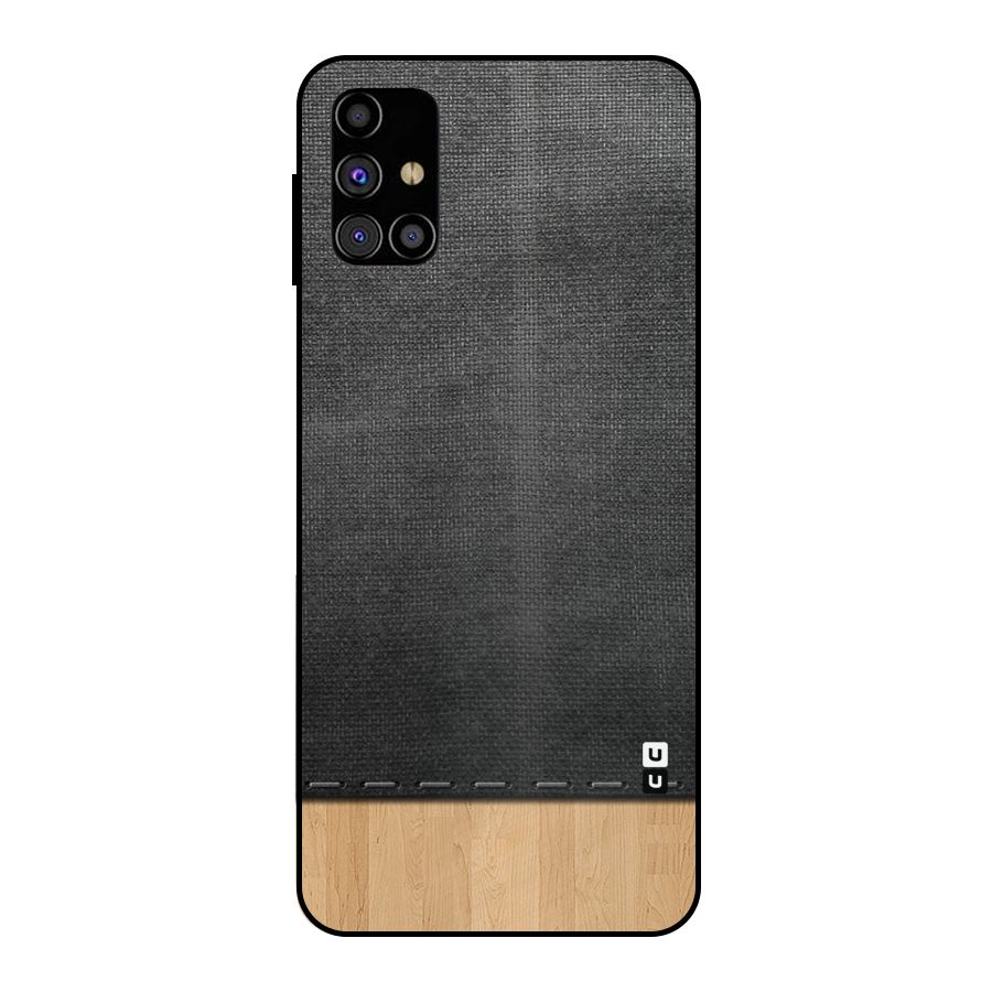 Bicolor Wood Texture Metal Back Case for Galaxy M31s