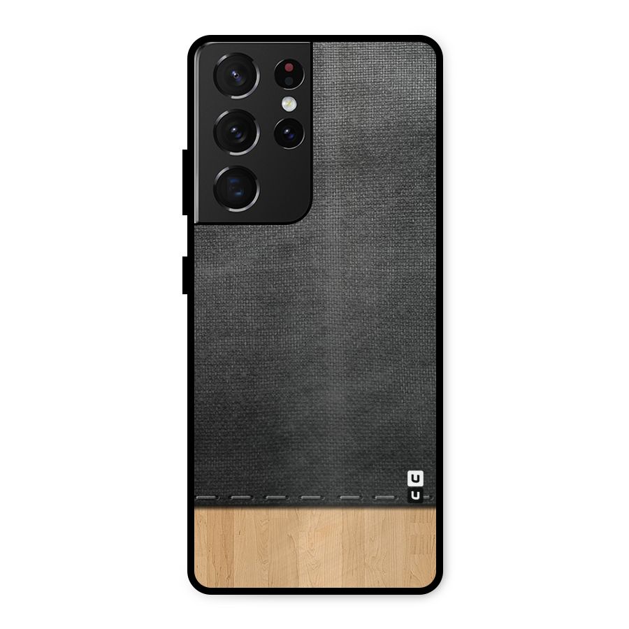 Bicolor Wood Texture Metal Back Case for Galaxy S21 Ultra 5G
