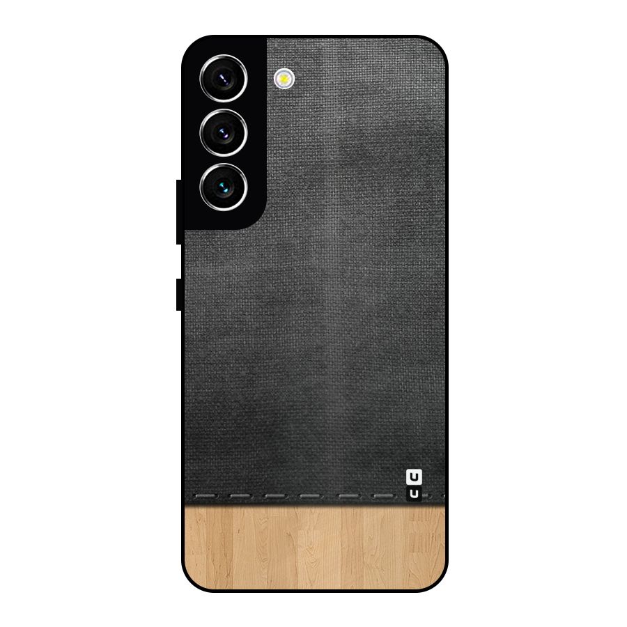 Bicolor Wood Texture Metal Back Case for Galaxy S22 5G