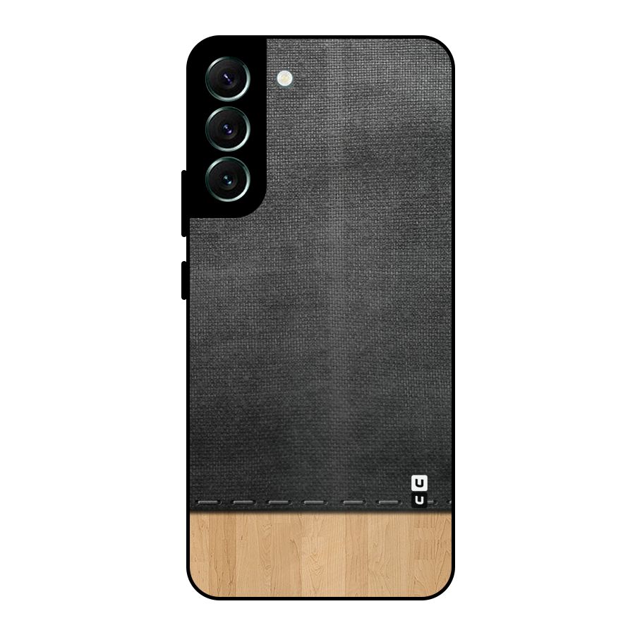 Bicolor Wood Texture Metal Back Case for Galaxy S22 Plus 5G