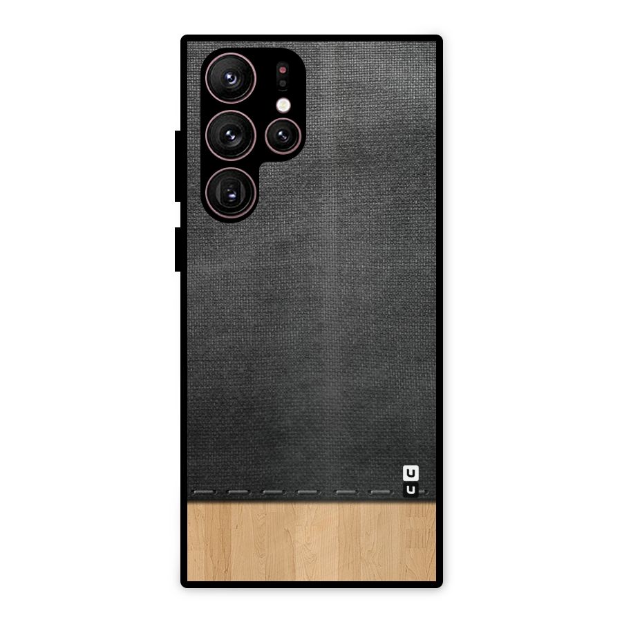 Bicolor Wood Texture Metal Back Case for Galaxy S22 Ultra 5G