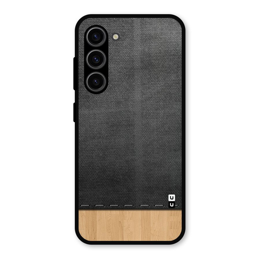 Bicolor Wood Texture Metal Back Case for Galaxy S23